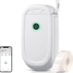 Dartwood Label Maker - Mini Portable Bluetooth Label Printer Machine (White)